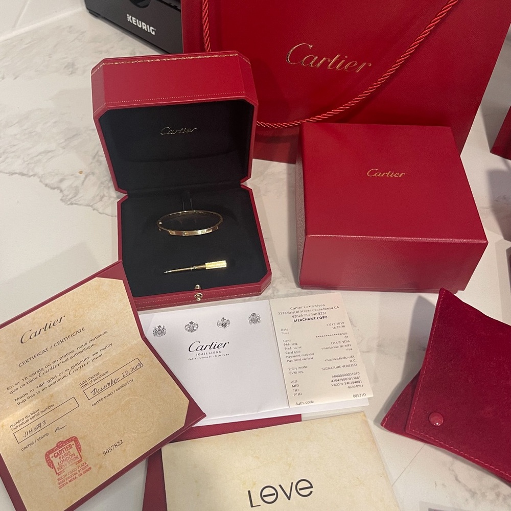 AUTHENTIC CARTIER LOVE GOLD SMALL BRACELET SIZE 15CM